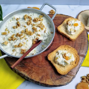 Patê de gorgonzola com damasco