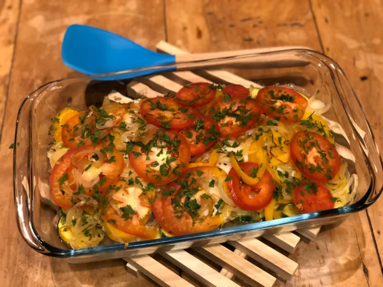Receita de Peixe assado com legumes