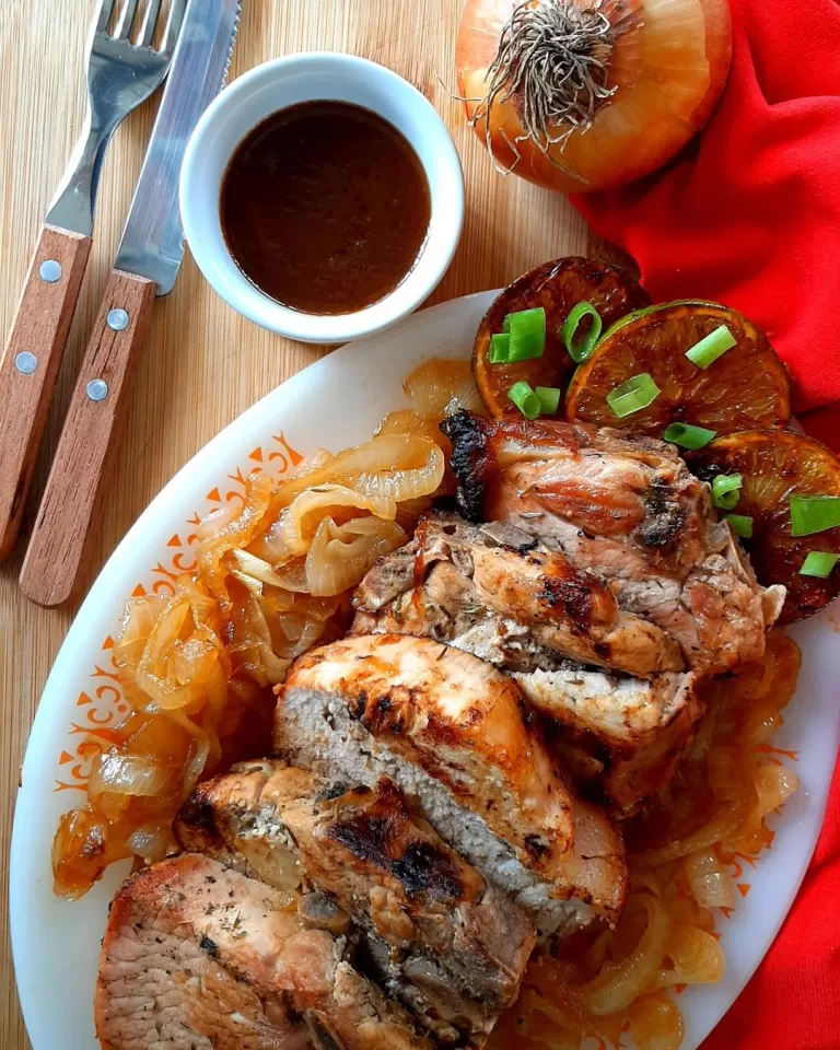 Receita de Pernil suíno acebolado