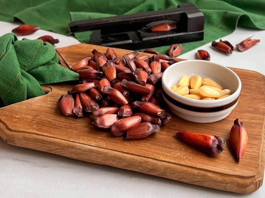 Pinhão na air fryer