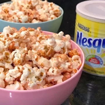 Pipoca doce com Nesquik