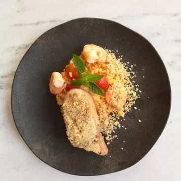 Pirarucu com crosta de castanha