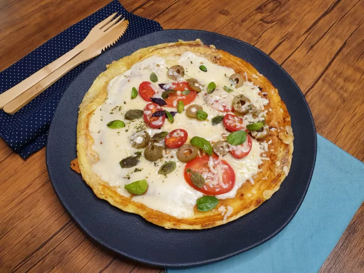 Receita de Pizza de frigideira de tapioca