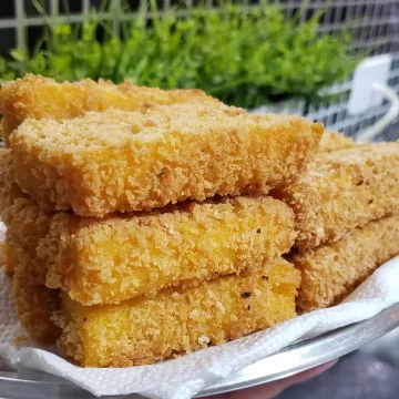 Polenta frita com Panko