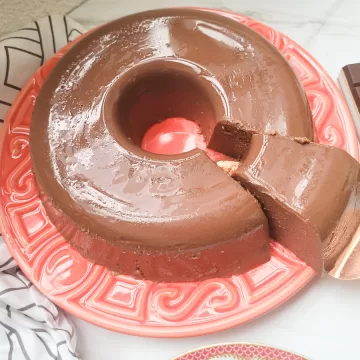 Pudim gelado de chocolate