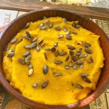 Purê de abóbora com gorgonzola