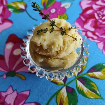 Purê de batata-doce com cream cheese