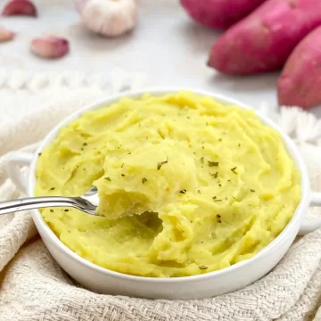 Purê de batata-doce com leite de coco