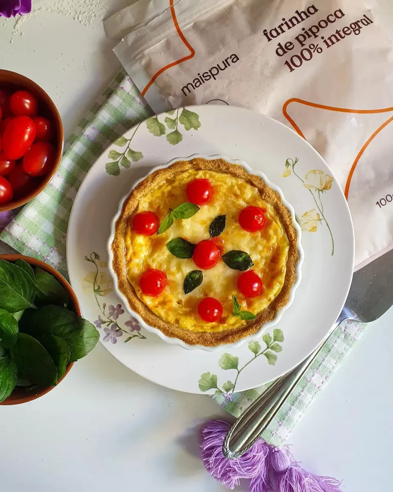 Receita de Quiche caprese saudável