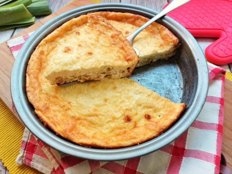 Receita de Quiche sem massa de alho-poró com bacon