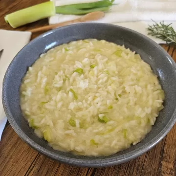 Risoto de alho-poró simples
