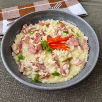 Risoto de calabresa simples