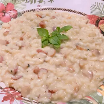 Risoto de pinhão com gorgonzola