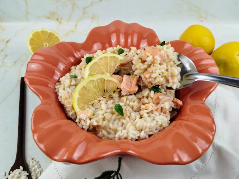 Receita de Risoto de salmão com limão-siciliano