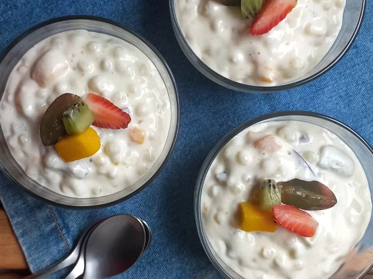 Receita de Sagu cremoso com frutas