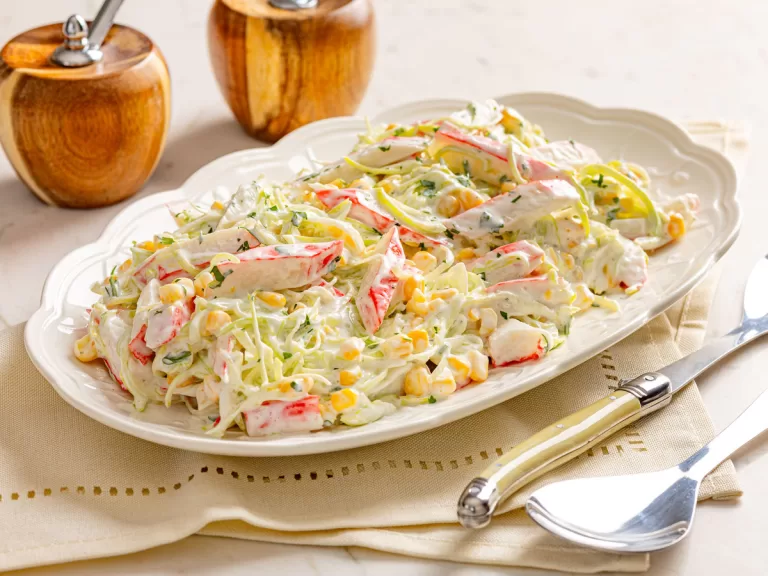 Receita de Salada de alho-poró e kani