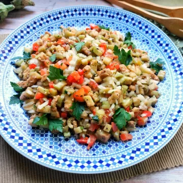 Salada de berinjela crua