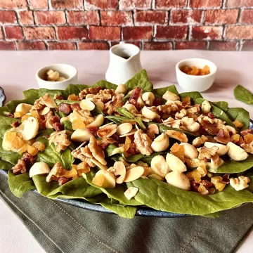Salada de espinafre com bacon