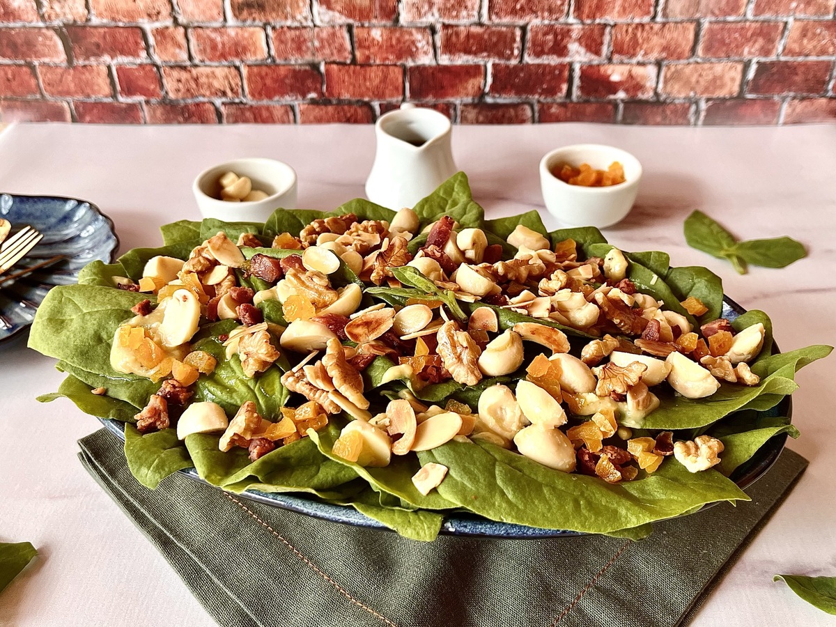 Salada de espinafre com bacon