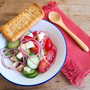 Salada de pepino e tomate-cereja