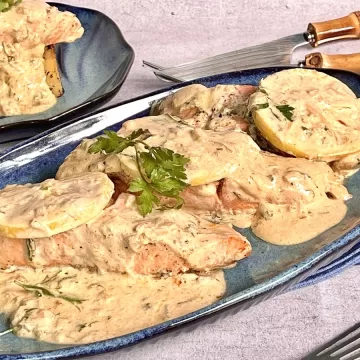 Salmão com molho de creme de leite