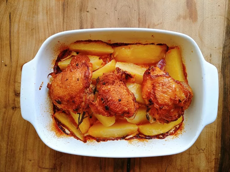 Receita de Sobrecoxa assada com batata