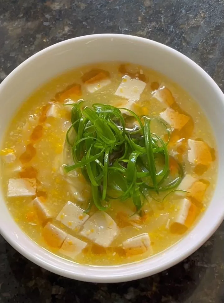 Receita de Sopa de milho e tofu