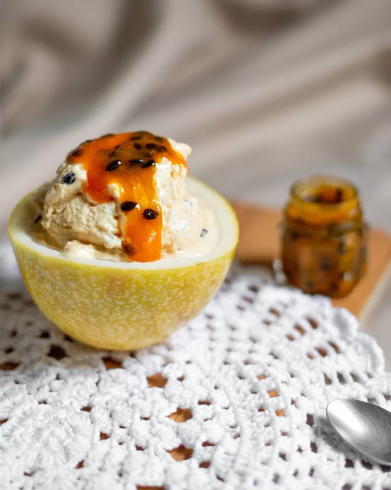 Receita de Sorvete de maracujá proteico