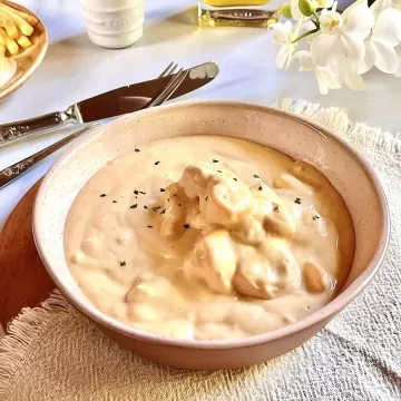 Strogonoff de camarão rápido