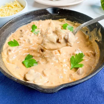 Strogonoff de carne cremoso