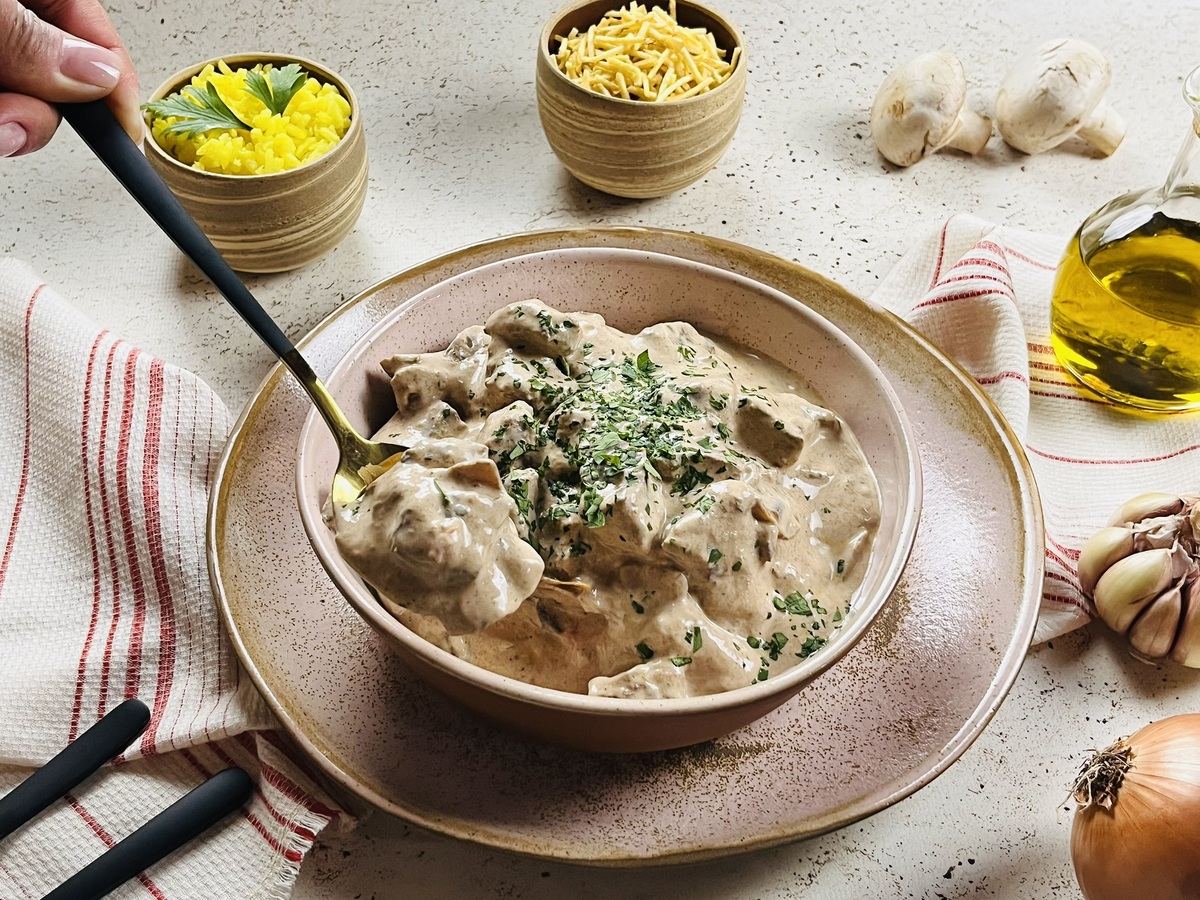 Strogonoff de carne fit