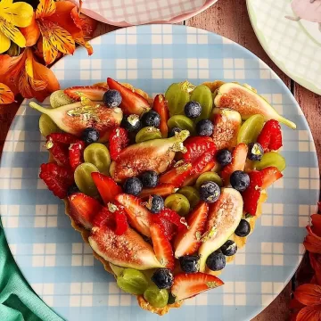 Torta coração de frutas