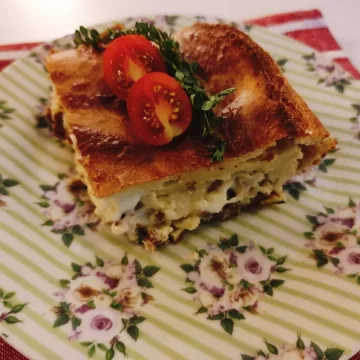 Torta de carne desfiada fácil