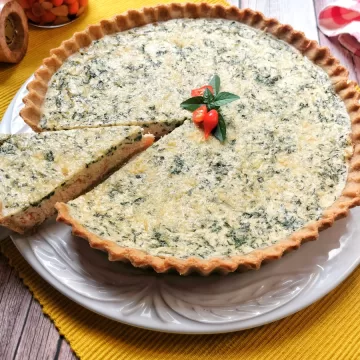 Torta de frango com espinafre