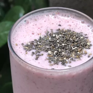 Vitamina de banana com morango