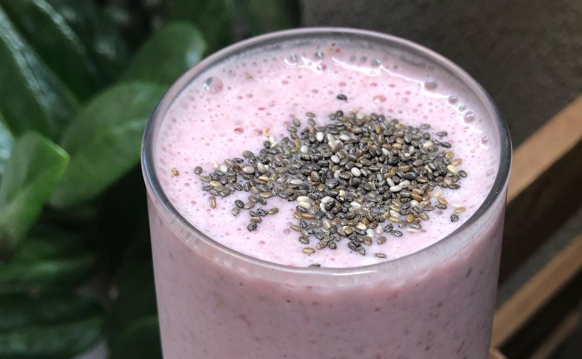 Vitamina de banana com morango