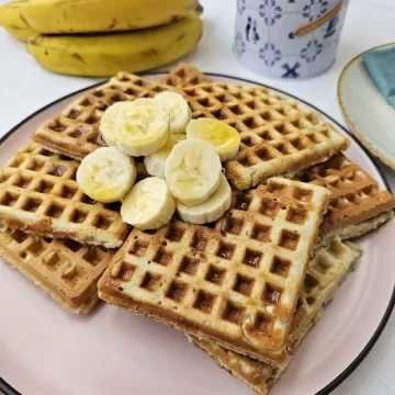 Waffle de bananas