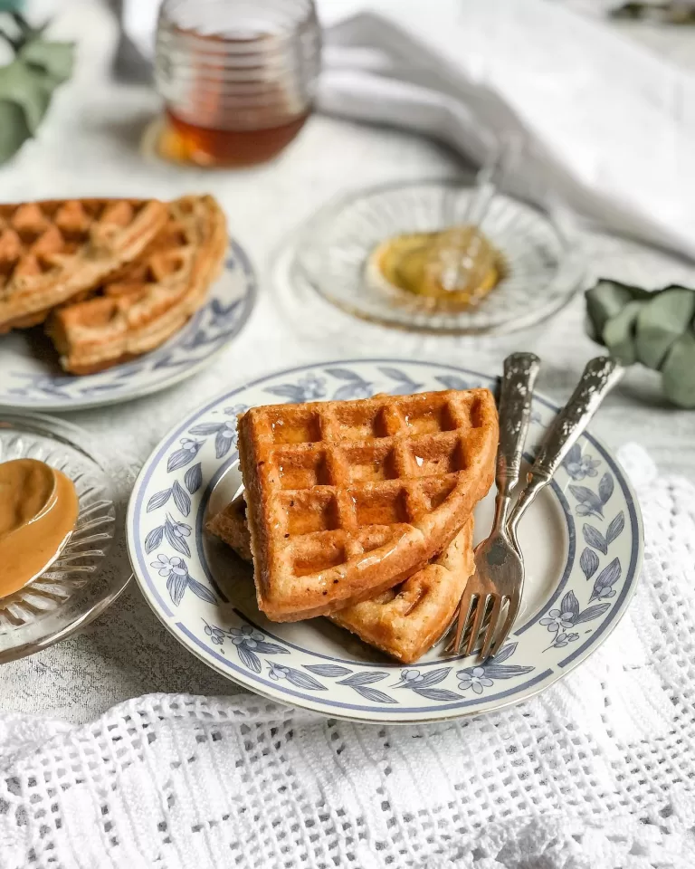 Receita de Waffle low carb de pasta de amendoim