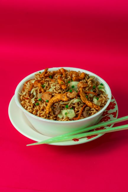 Yakisoba com camarão